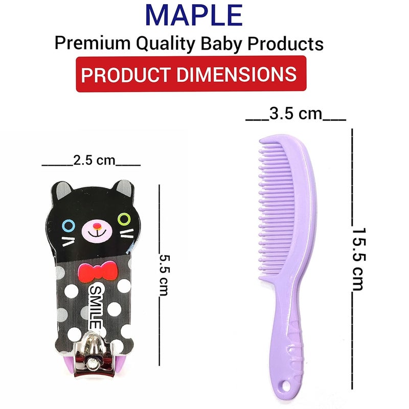 Maple Round Edge Baby Comb Multicolor with Nail Clipper/Cutter (Combo of 4) - Image 2
