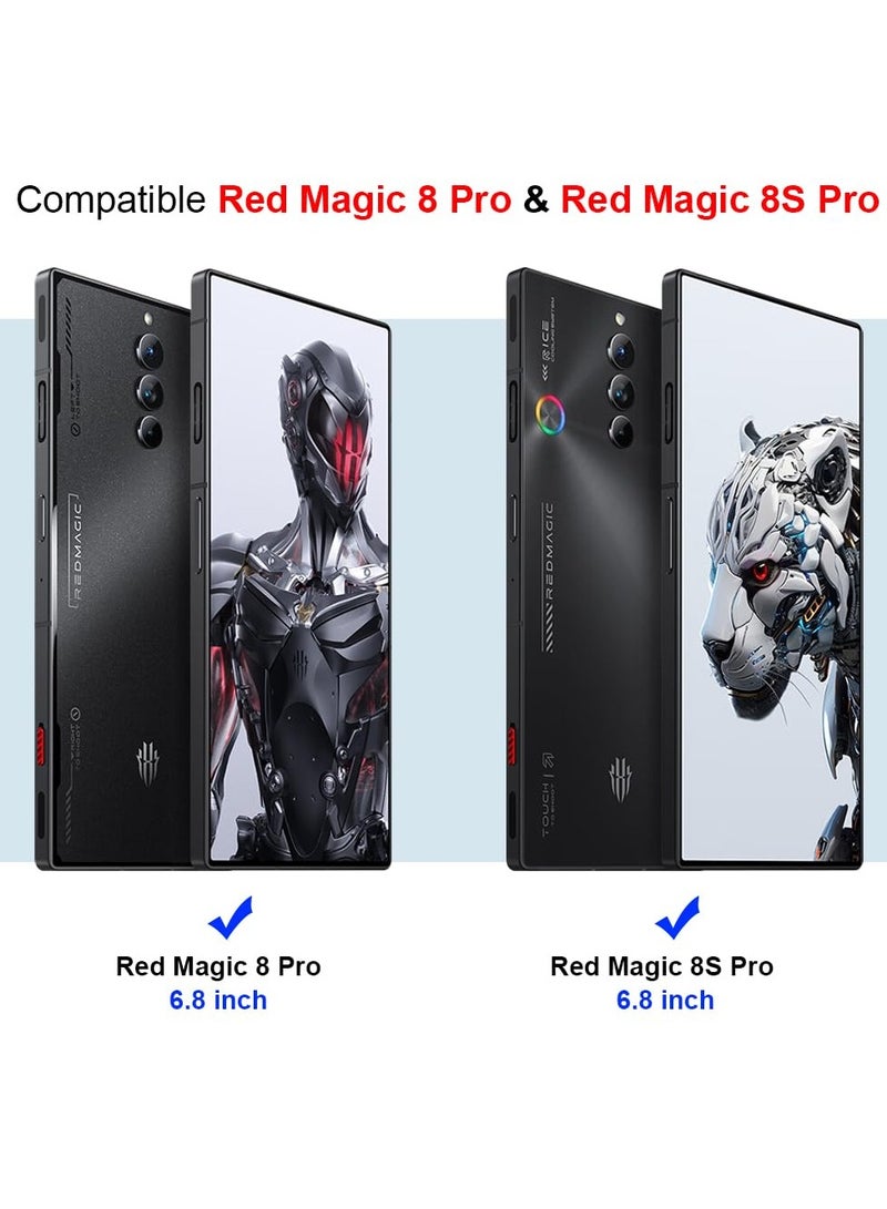 سيوسي حافظة Red Magic 8 Pro/8S Pro، إطار معدني وظهر زجاجي شفاف مقوى، حماية للكاميرا ضد الصدمات، غطاء لهاتف Redmagic 8 Pro/8S Pro - Image 2