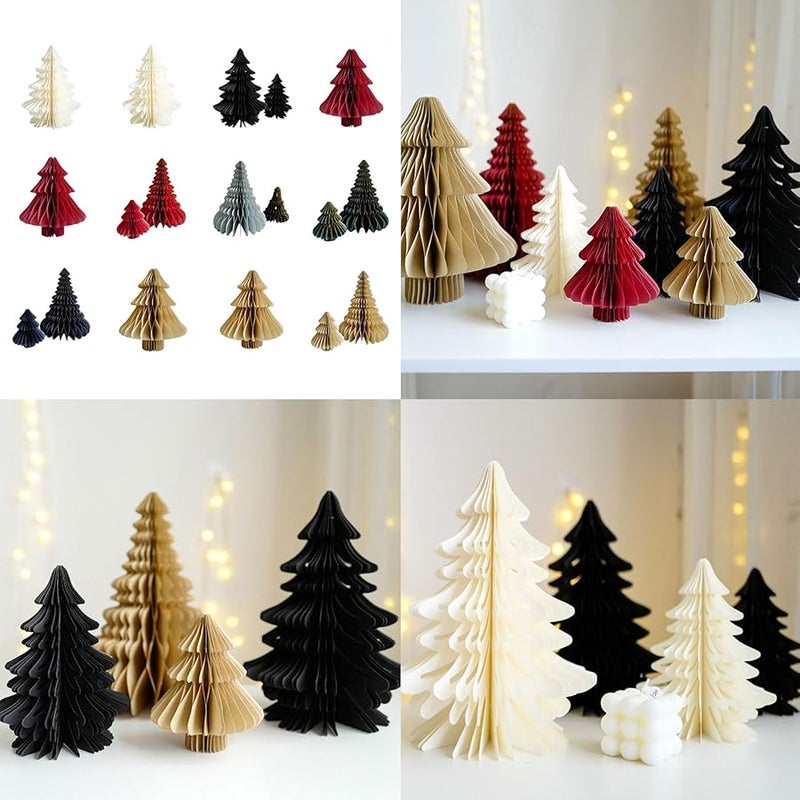 Christmas Holiday Paper Ornaments Handmade Decor Desk Top Tree Festive Home Decor Color A - Image 3