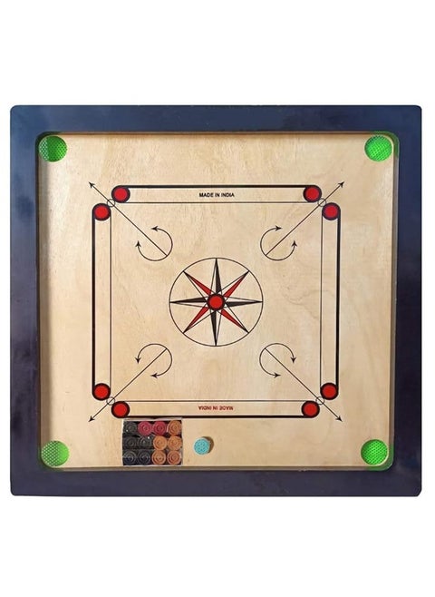 20 inch wooden carrom board with 24 coins and striker set