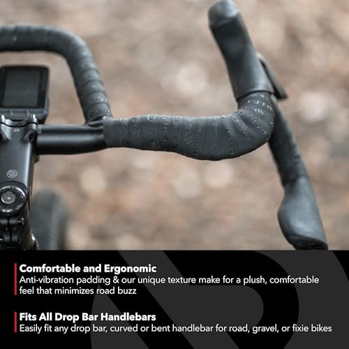 REDSHIFT Really Long Bike Handlebar Tape for Road Bikes, Gravel, Fixie Bicycles Drop Bar Handle Wrap, Ergonomic Comfort Cycling Accessory, 315cm Long, Black Color - Image 3