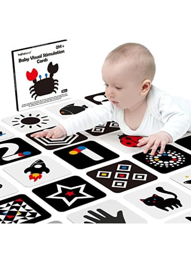 Generic hahaland 6''×6'' Thicker & Wider Black and White Sensory Baby Book Toys for 0-6 Months - (40 Pictures) Baby Flash Cards High Contrast Visual Stimulation - Newborn Toys 0-3 Months 