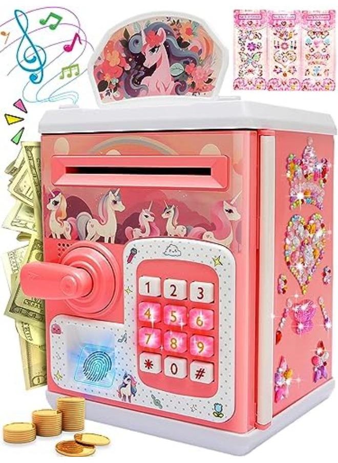 Piggy Bank Toys for Girls,Unique Unicorns Gifts for Girls Toys Age 6-8,Electronic Coin Cash Register Kids Toys for 6 7 8 9 10 11 Year Old Girl Teen Boy,Cool Stuff ATM Money Box Christmas Birthday Gift 