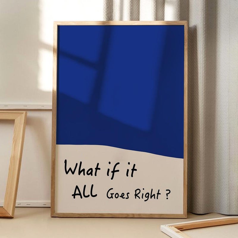 TNESSENTIAL What If It All Goes Right Quote Art Canvas Poster, Trendy Wall Art, Apartment Aesthetic Decor, Retro Home Decor, Printed Gift - Image 1