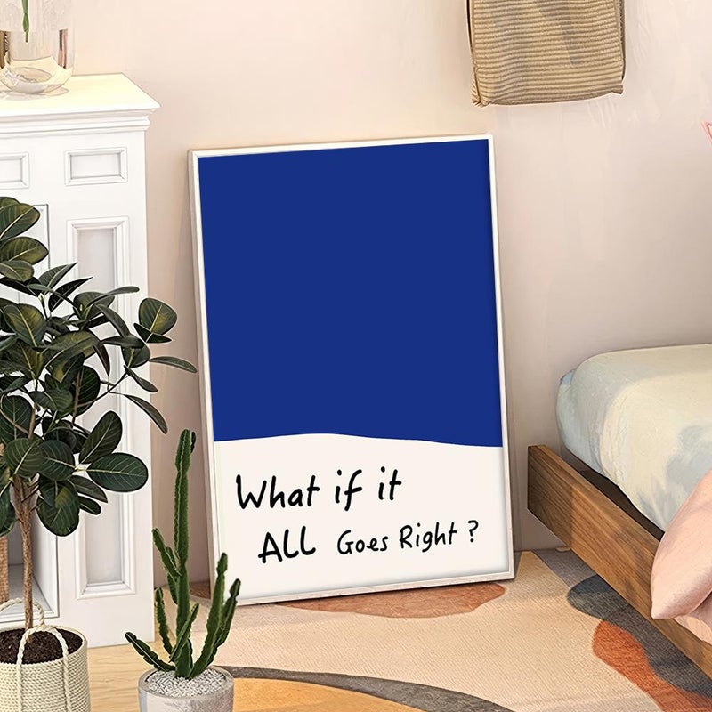 TNESSENTIAL What If It All Goes Right Quote Art Canvas Poster, Trendy Wall Art, Apartment Aesthetic Decor, Retro Home Decor, Printed Gift - Image 3