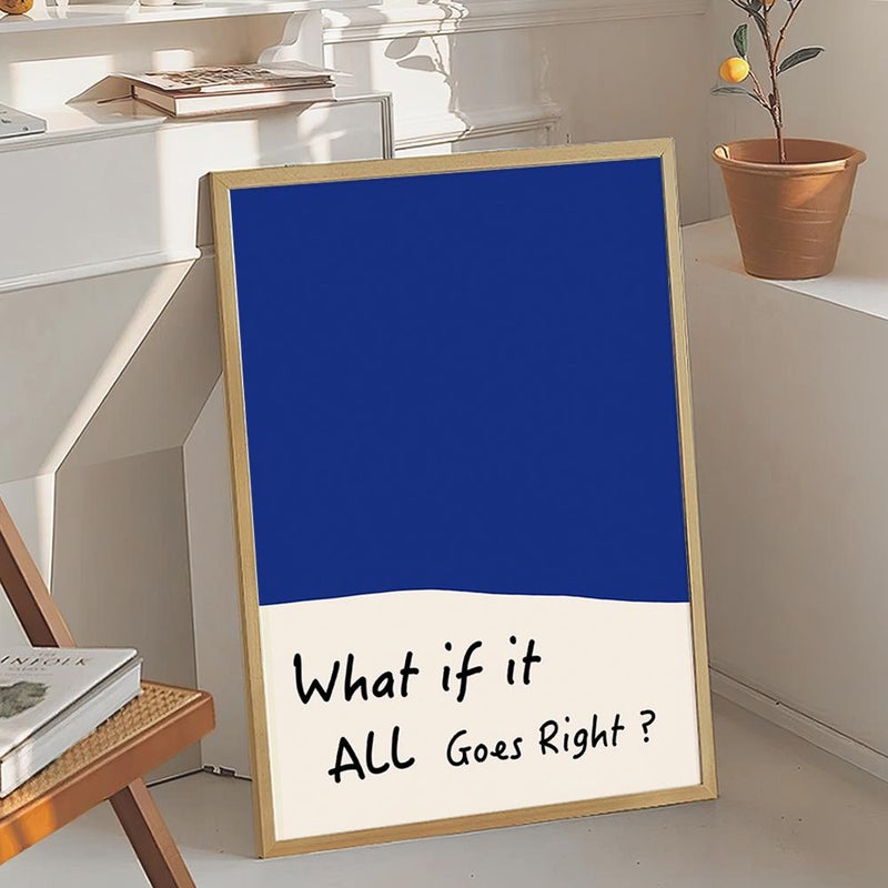 TNESSENTIAL What If It All Goes Right Quote Art Canvas Poster, Trendy Wall Art, Apartment Aesthetic Decor, Retro Home Decor, Printed Gift - Image 4