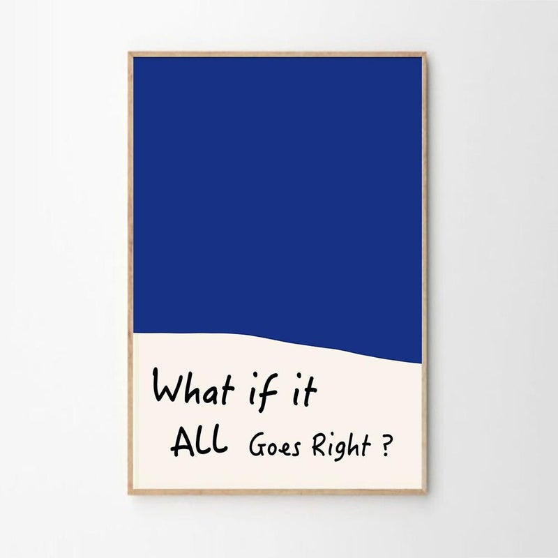 TNESSENTIAL What If It All Goes Right Quote Art Canvas Poster, Trendy Wall Art, Apartment Aesthetic Decor, Retro Home Decor, Printed Gift - Image 2