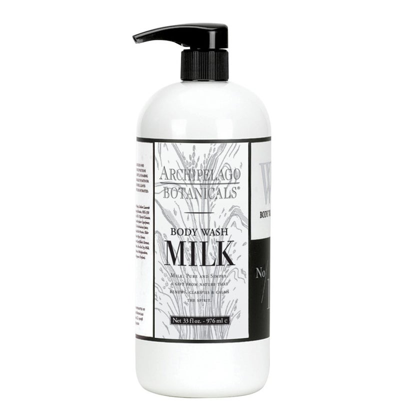 Archipelago Botanicals Milk Body Wash Moisturizing Body Wash for Dry and Sensitive Skin Soft and Smooth Skin Free from Parabens Phthalates and GMOs 33 oz