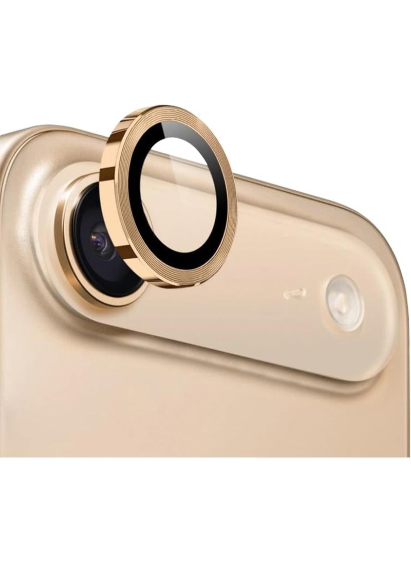 ACLIX Camera Lens Protector for iPhone 17 Air, Full Coverage 9H Tempered Glass Ring Cover, Matte Metal Plate, Case Friendly, 6.5-Inch Display | Light Gold - Image 1