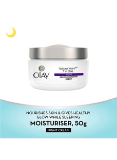 Olay Natural Aura Night Cream |With Vitamin B3, Pro B5, E |50 Gm  - Image 1