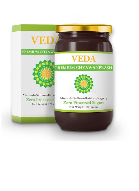 Veda Premium Chyawanprash Jaggery Based Sugar Free Chyawanprash 475 Gms  Enriched with Almonds and Saffron