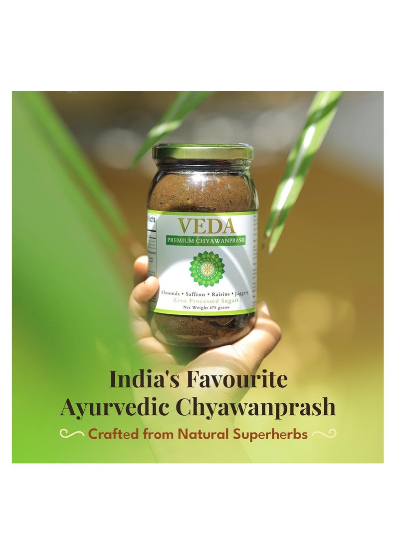 VEDA - Veda Premium Chyawanprash Jaggery Based Sugar Free Chyawanprash 475 Gms  Enriched with Almonds and Saffron - Image 1