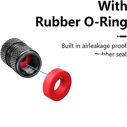 XIGRALUCK Tire Valve Stem Cap for GMC Metal Tire Stem Cover with Belt O-Ring Air caps Sports Accessories 4 Pieces (Black) - Image 5
