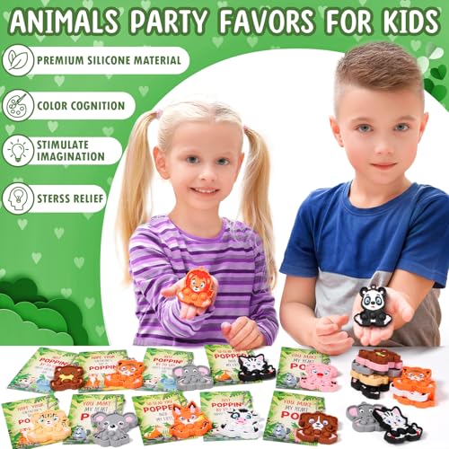 Qinline 24 Pack Easter Gifts for Kids Woodland Animal Pop Fidget Toy with Gift Cards for Boys Girls Bulk Kid Easter Egg Fillers Party Favors School Classroom Prizes Exchange Goodie Bags Stuffers - Image 5
