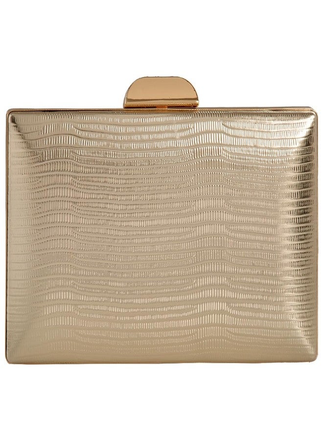 JNB Women's Metallic Material Hard Case Evening Party Clutch,gd50 - Image 1