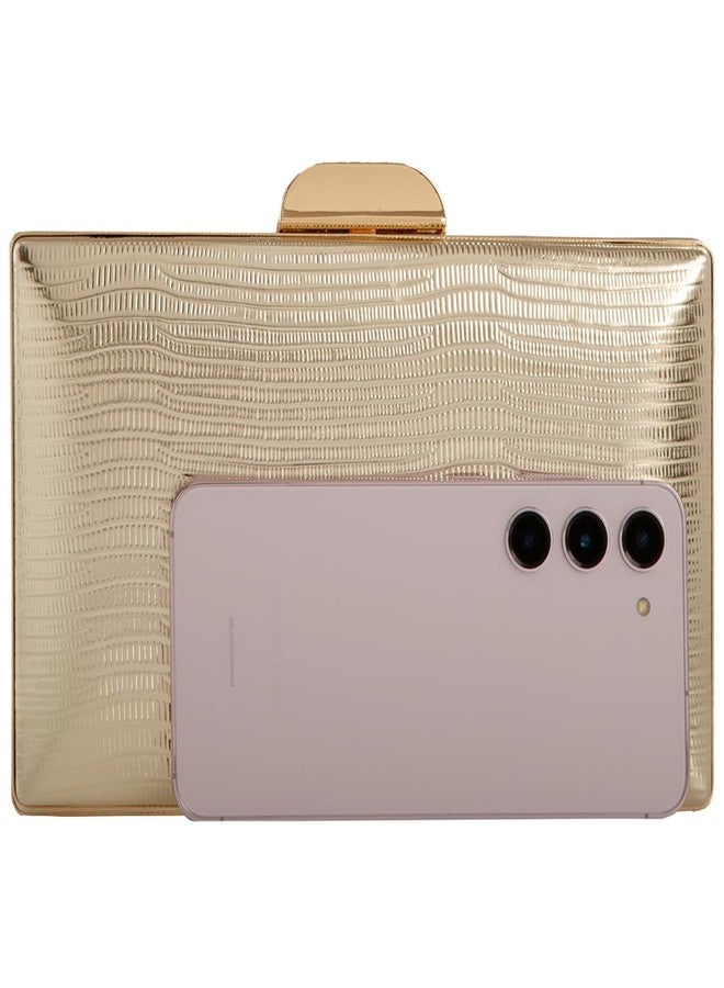 JNB Women's Metallic Material Hard Case Evening Party Clutch,gd50 - Image 2