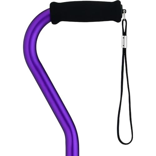 NOVA Heavy Duty Bariatric Walking Cane 500 lb Weight Capacity Lightweight Adjustable Offset Handle Cane with Carrying Strap Purple - Image 5