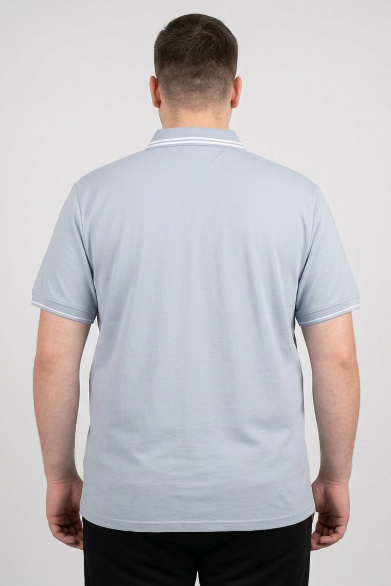 RBX Men Sportswear Fit Short Sleeve Outdoor Polo Shirt, Blue Finch - Image 4