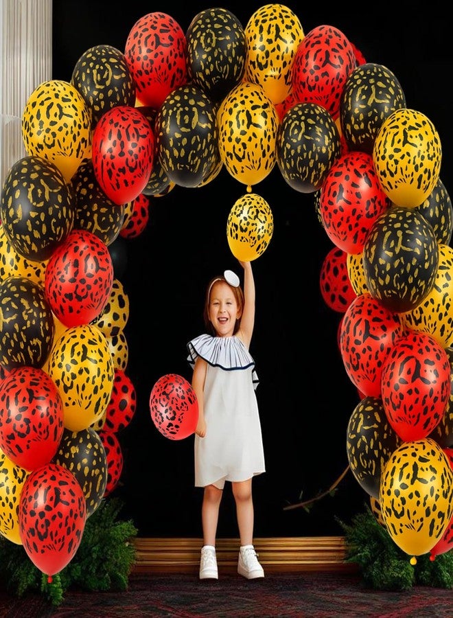 Gejoy 36 Pcs Cheetah Balloons Gold Black Red Leopard Print Balloons 12 Inch Spots Latex Leopard Jungle Animal Decorations for Cheetah Zoo Theme Birthday Party Supplies - Image 5