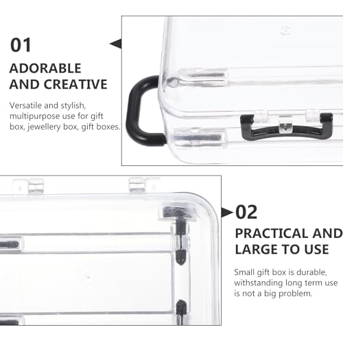 HOMSFOU Mini Suitcase Favor Box 12pcs Mini Luggage Travel Suitcase Candy Box Clear Plastic Rolling Trolley Case Jewelry Storage Holder for Wedding Birthday Black (3" x 2") - Image 4
