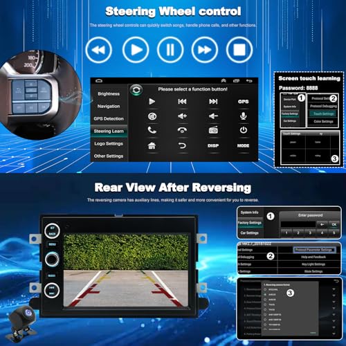 Aitrenlu Radio Upgrade for Ford F150 2004-2008, F250 2006-2016, Ford E150/E250/E350 2009-2014, Expedition 2007-2014, Explorer Escape 7inch Touchscreen Car Stereo Carplay Andriod Auto Backup Camera GPS 5G WiFi - Image 4