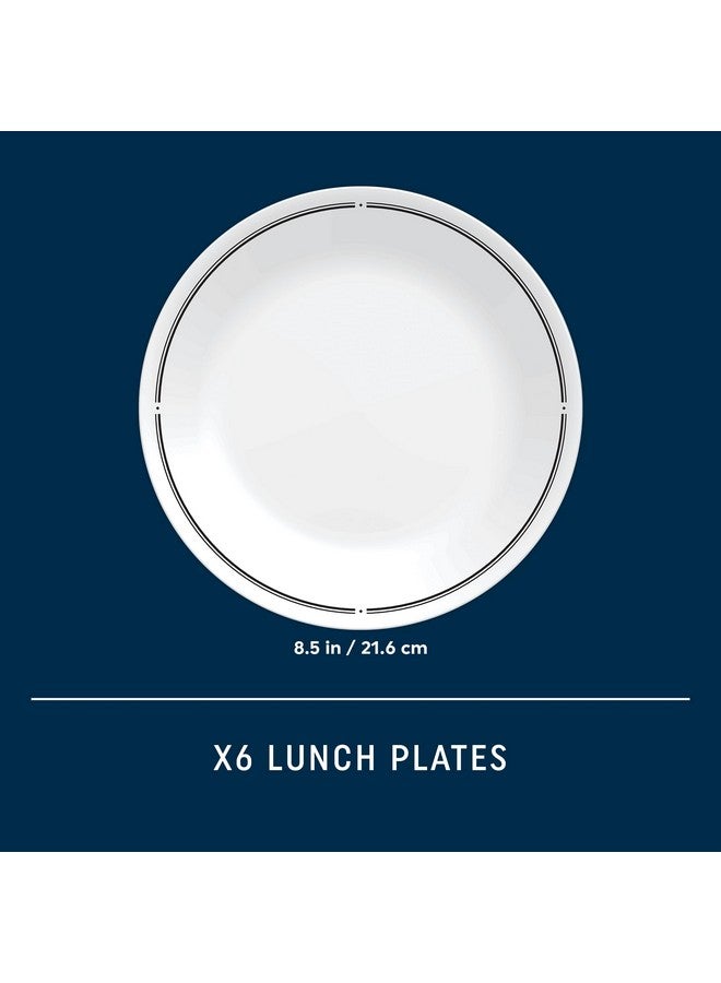Corelle Corelle 6-Piece 8.5" Lunch Round Plates, Vitrelle Triple Layer Glass, Lightweight Round Plates, Salad Plates, Chip and Scratch Resistant, Microwave and Dishwasher Safe, Brasserie  - Image 2