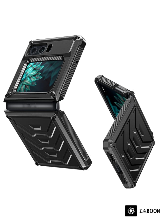 جرين تايجر جراب قابل للطي ومضاد للصدمات لهاتف Motorola Razr 2022 (أسود) - Image 3