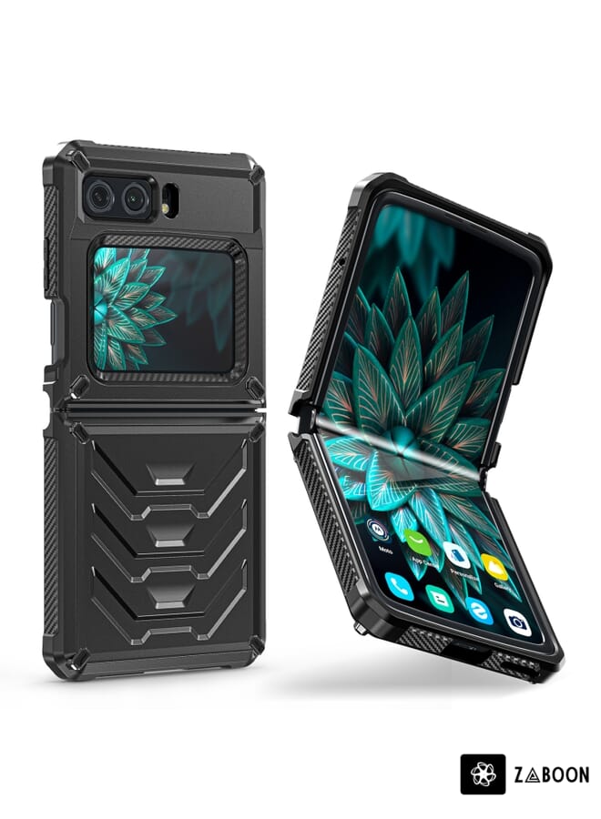 جرين تايجر جراب قابل للطي ومضاد للصدمات لهاتف Motorola Razr 2022 (أسود) - Image 2