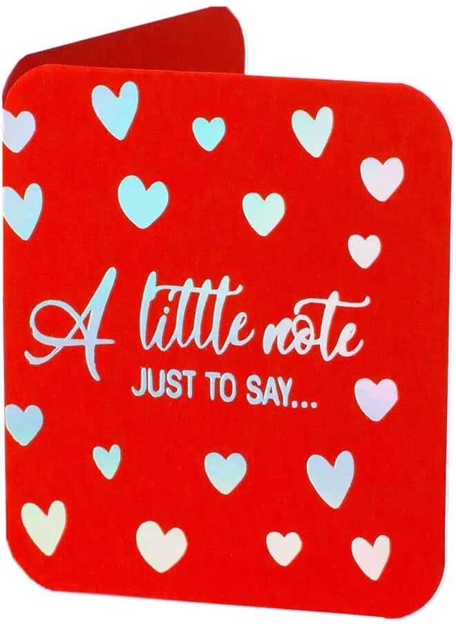 Ym Sketch YM Sketch Valentines Day, Anniversary, Love for Significant Other Greeting Card Blank- A little note just to say | Round Edge Square 6.5 x6.5 cm | Luxury Gold Foil Emboss on White 
