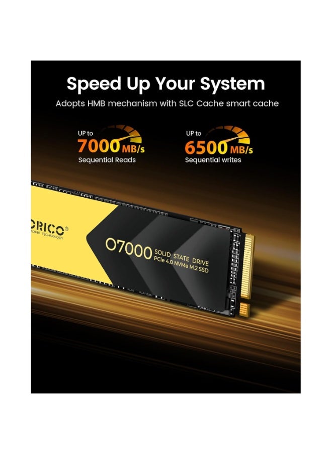 Orico 512GB NVMe SSD PCIe 4.0- Up to 7000MB/s, M.2 SSD 2280 PCIe 4.0X4 Internal Solid State Drive SSD, Fast Heat Dissipation, Compatible with macOS Windows for Gamers and Creators-O7000 (512GB) - Image 2