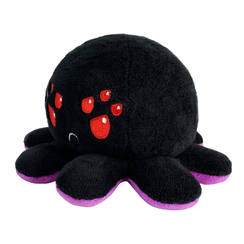 TeeTurtle - The Original Reversible Spider Plushie - Purple + Black - Cute Sensory Fidget Stuffed Animals That Show Your Mood - Perfect for Halloween! - Image 2