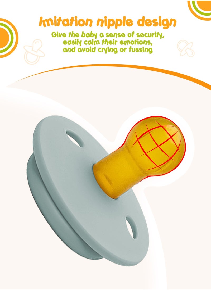 URbazaar 4Pcs Pacifiers Colour Collection Natural Rubber Baby Pacifier Round Nipple BPA-Free Soothers .  - Image 3