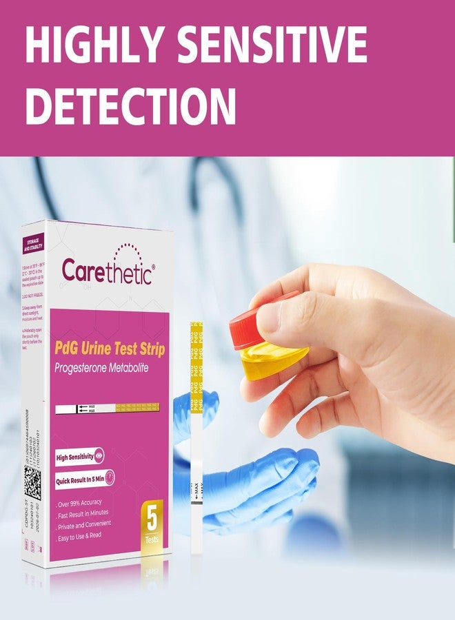 شرائط اختبار Carethetic PdG - مجموعة اختبار البروجسترون في البول - اختبار تأكيد الإباضة المنزلي للنساء - 5 اختبارات - Image 3