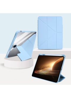OPPOPad34Pro Flat Protective Cover Pad2 Acrylic Light And Thin 3 Y Folding Variable PadAir2 Anti-bending Suitable-Color:White Ice Blue [one/variable Buckle]]-Applicable Model:Oppo Pad4 Pro (13.2inch ) (2.0 Backplane) Shipped Around 10