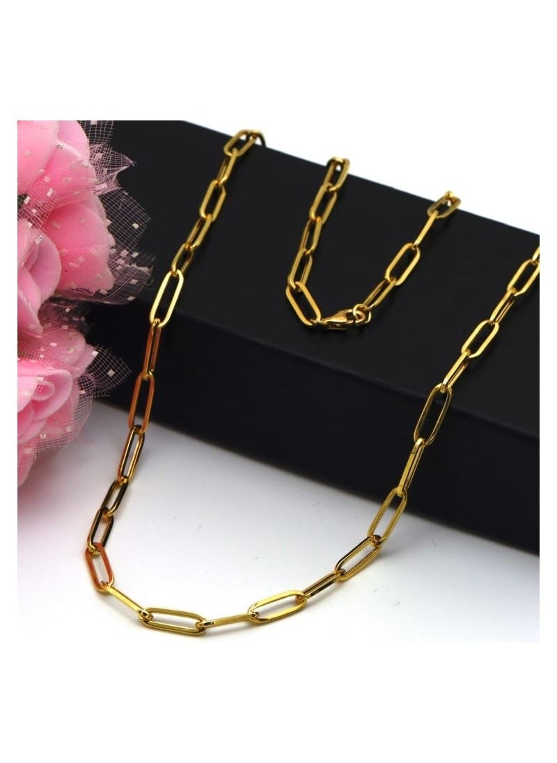 Gold Zone - Real Gold Paper Clip Necklace - Image 1