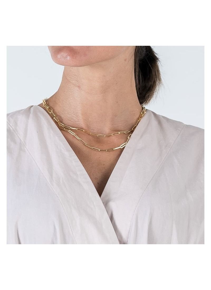 Gold Zone - Real Gold Paper Clip Necklace - Image 1