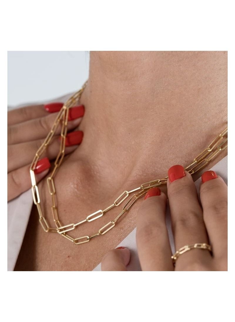 Gold Zone - Real Gold Paper Clip Necklace - Image 1