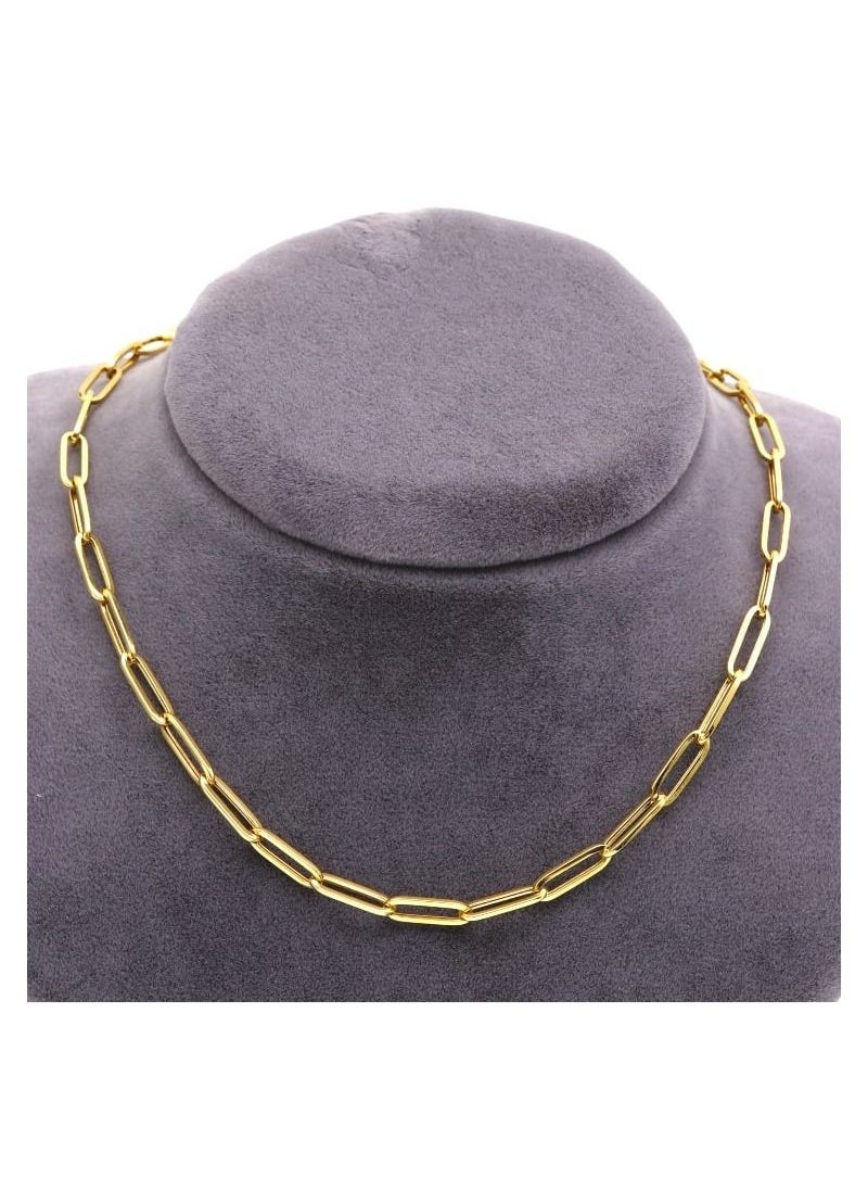 Gold Zone - Real Gold Paper Clip Necklace - Image 1