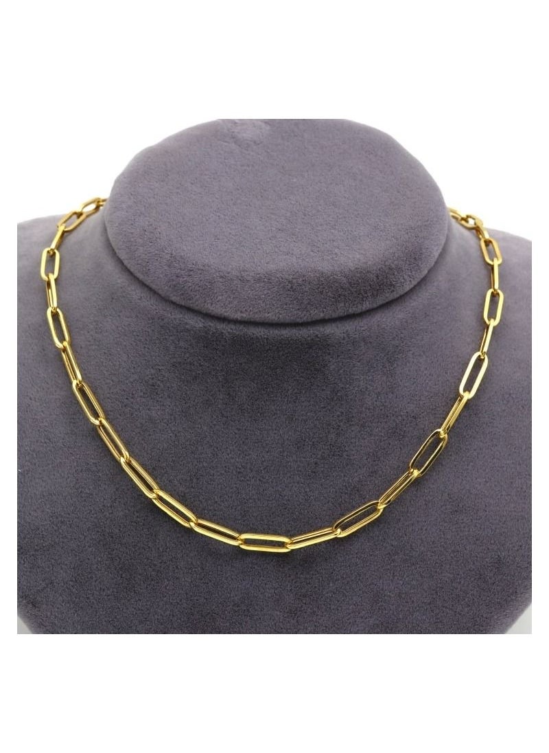 Gold Zone - Real Gold Paper Clip Necklace - Image 1