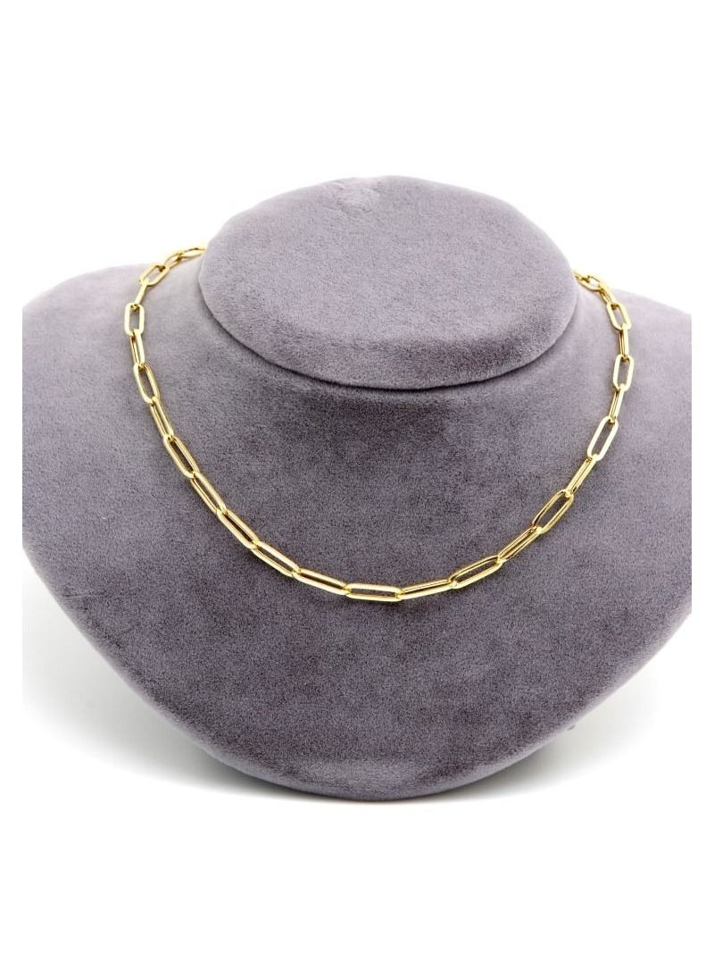 Gold Zone - Real Gold Paper Clip Necklace - Image 1