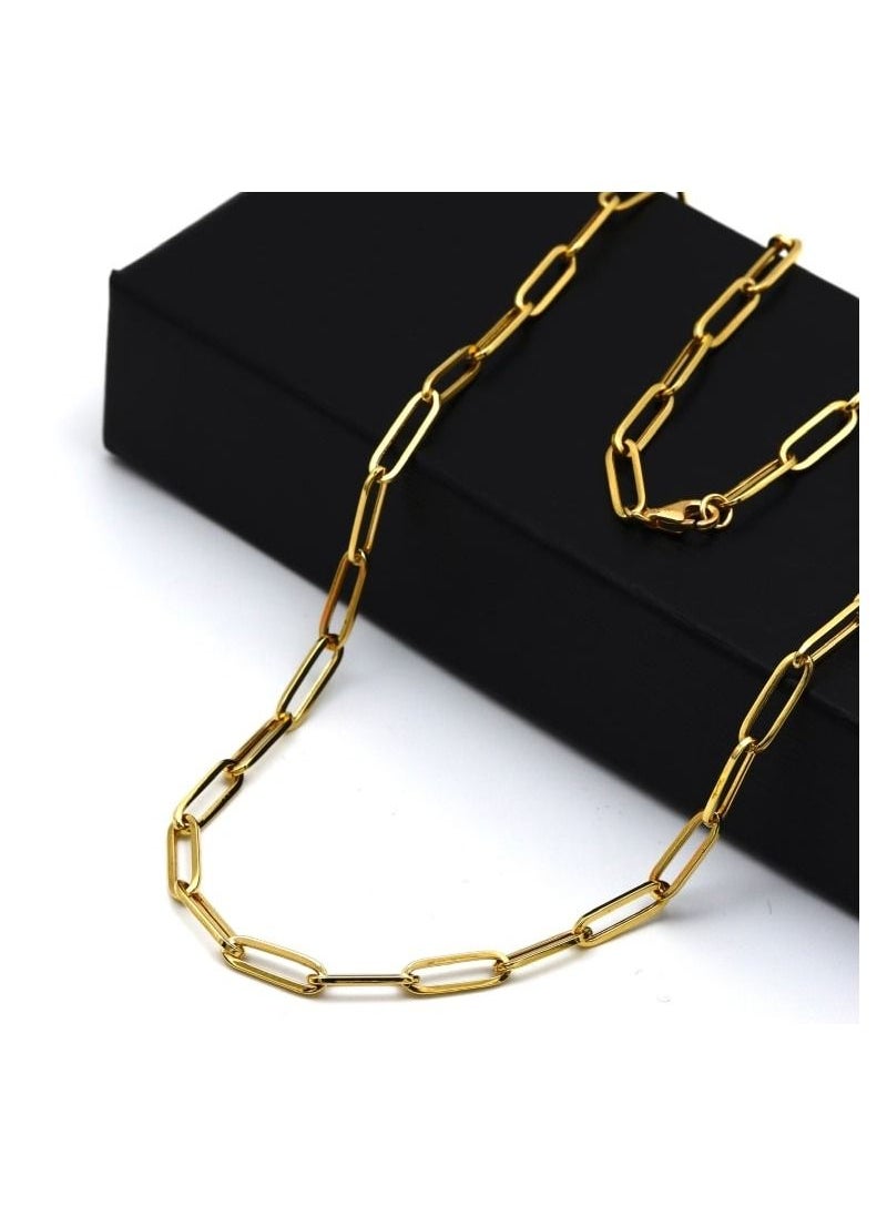 Gold Zone - Real Gold Paper Clip Necklace - Image 1