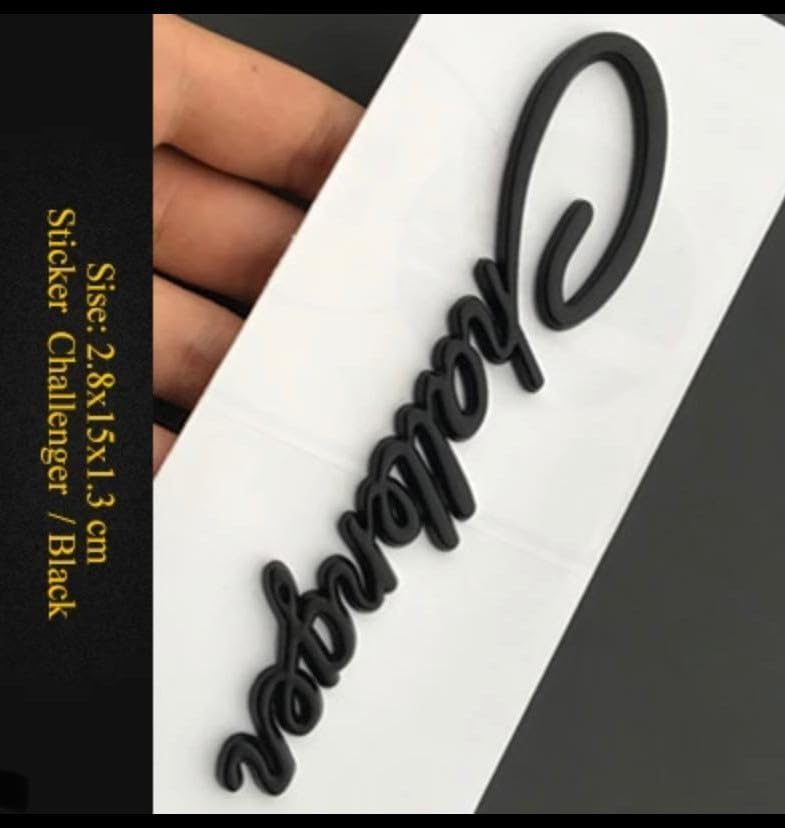 AUTO MT (Challenger 3D Black Sticker) 14 x 2.5 cm Logo Car Bike Metal Logo Car Emblem 3D Badge Auto Racing Sport Sticker Grand Tourer Decal - Image 3