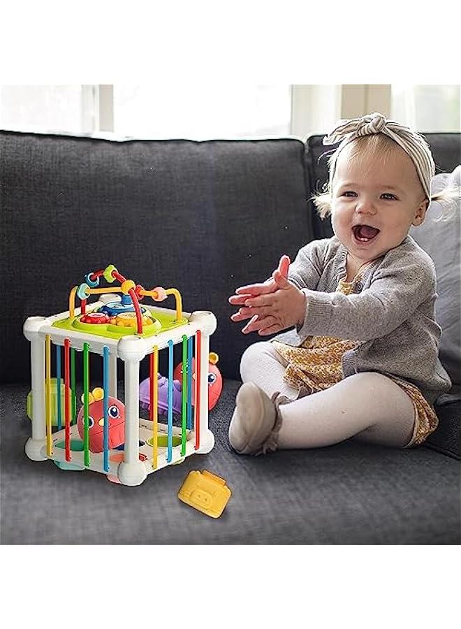 MIXDE 5 in 1 Baby Toys 6 to 12 Months, Montessori Sensory Toys Shape Sorter Colorful Cube with 10 Pcs Stacking Toys,Developmental Learning Toys for Girls Boys Gifts - Image 5