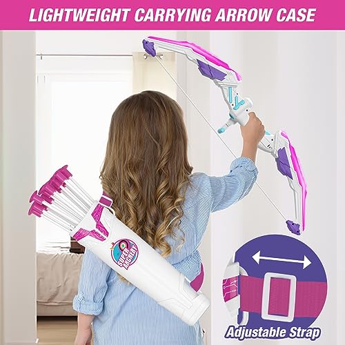HYES Bow and Arrow for Kids, LED Light Up Archery Set with 12 Suction Cup Arrows, 1 Hanging Target, 3 Score Targets & 1 Quiver, Indoor Outdoor Sport for Boys Girls Ages 4-12, Purple - Image 5