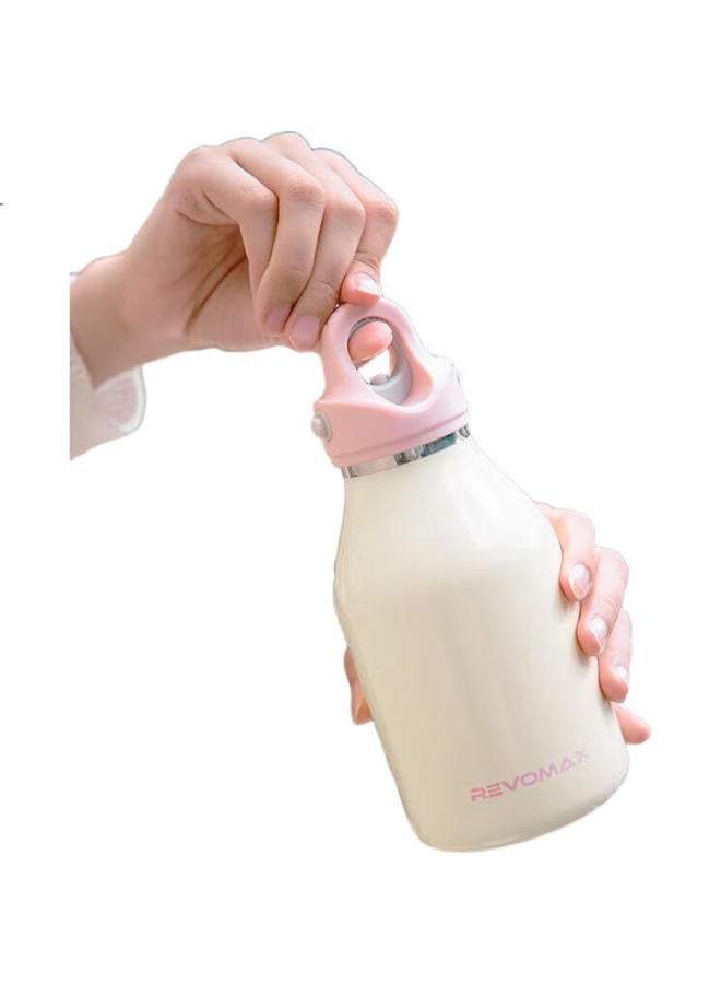 Revomax Insulated Mug For Women, One-Handed Lid Opening, Dual-Use, Teacher'S Day Gift, Water Bottle For Women, Stylish - Coconut White 473Ml - Image 1