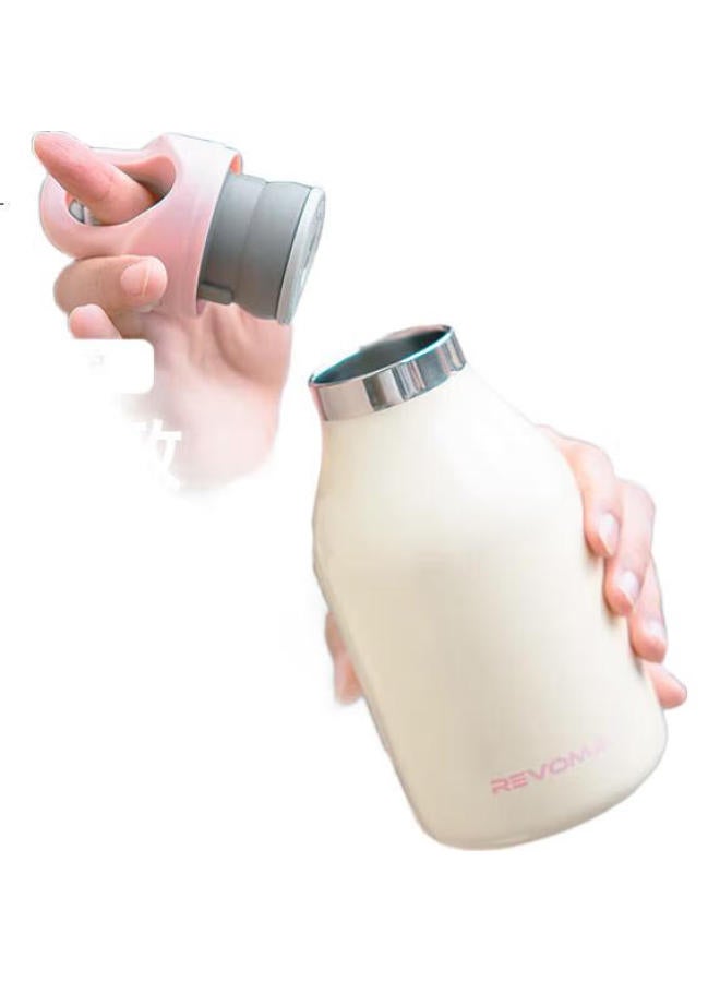 Revomax Insulated Mug For Women, One-Handed Lid Opening, Dual-Use, Teacher'S Day Gift, Water Bottle For Women, Stylish - Coconut White 473Ml - Image 2