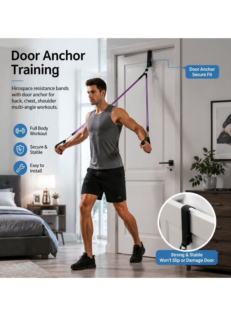 Hirospace Resistance Bands Set with Handles for Home Workout & Glute Strength Training - Image 4