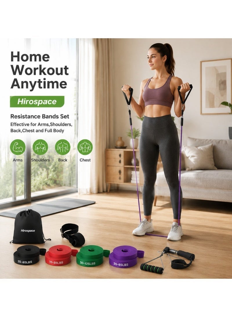 Hirospace Resistance Bands Set with Handles for Home Workout & Glute Strength Training - Image 5