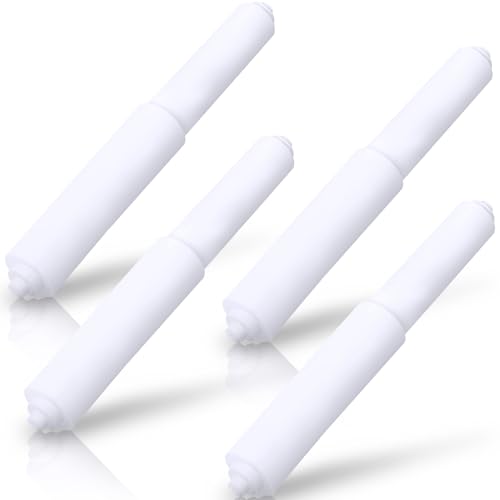 Rindion 4 Pack Toilet Paper Holder Spring Rod, White Toilet Paper Roller Replacement, Plastic Toilet Paper Holder Replacement Rod - Image 1