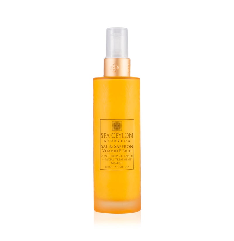 SPA CEYLON Sal and Saffron Vitamin E Enriched 2In1 Deep Cleanser  Facial Treatment Masque  Complexion Renewal  Deep Pore Cleansing  Hydrating Masque